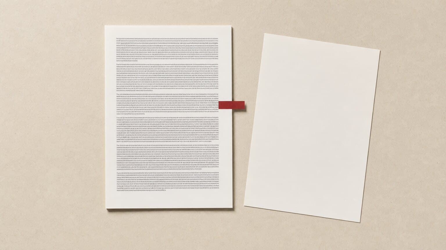 A printed AI answer lying on a desk with one sentence underlined and a line drawn from it to the source document it was taken from.